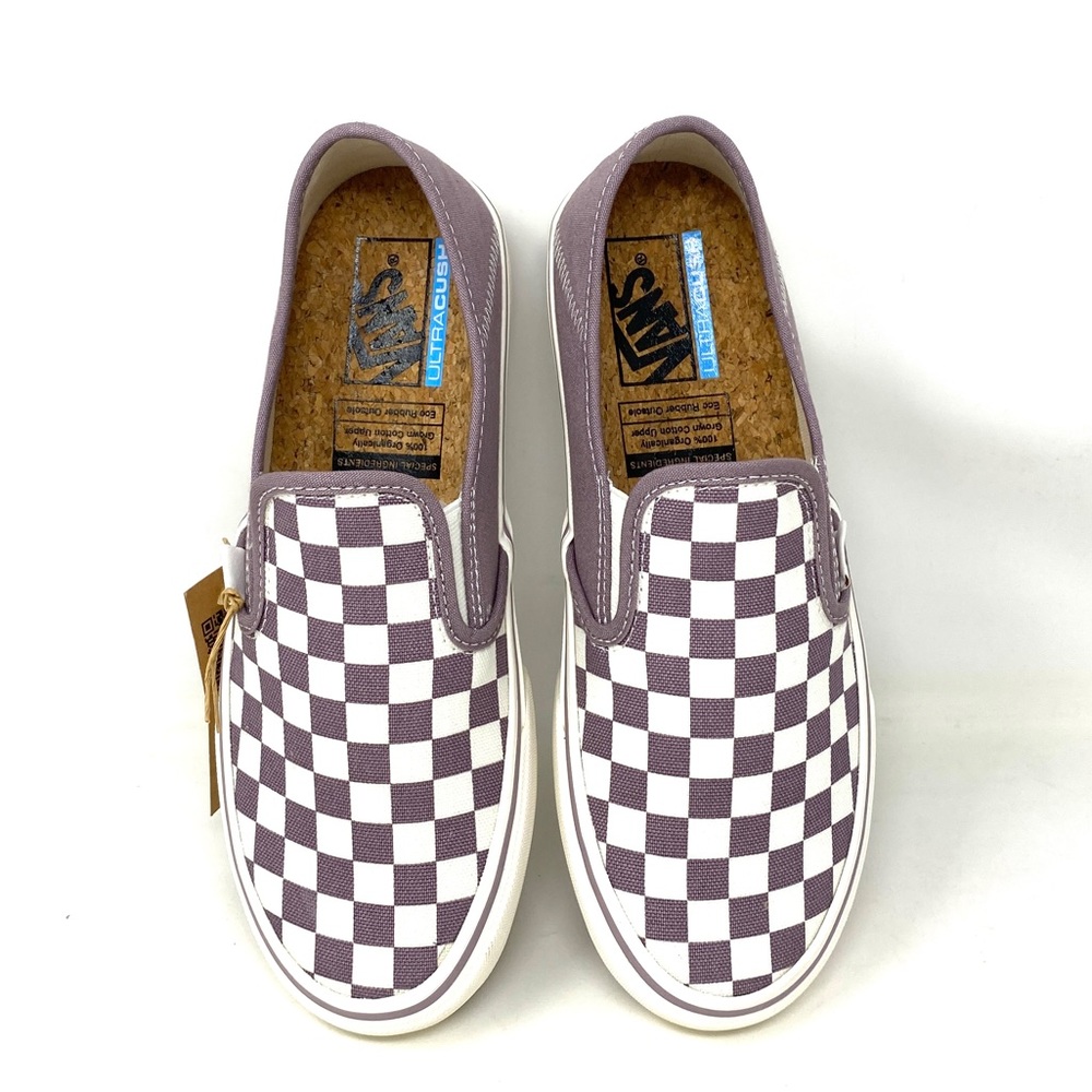 VANS Slip On Eco Theory Check Pure Purple Canvas Women’s Sneakers  VN0A5HYQA66 - Picture 6 of 9